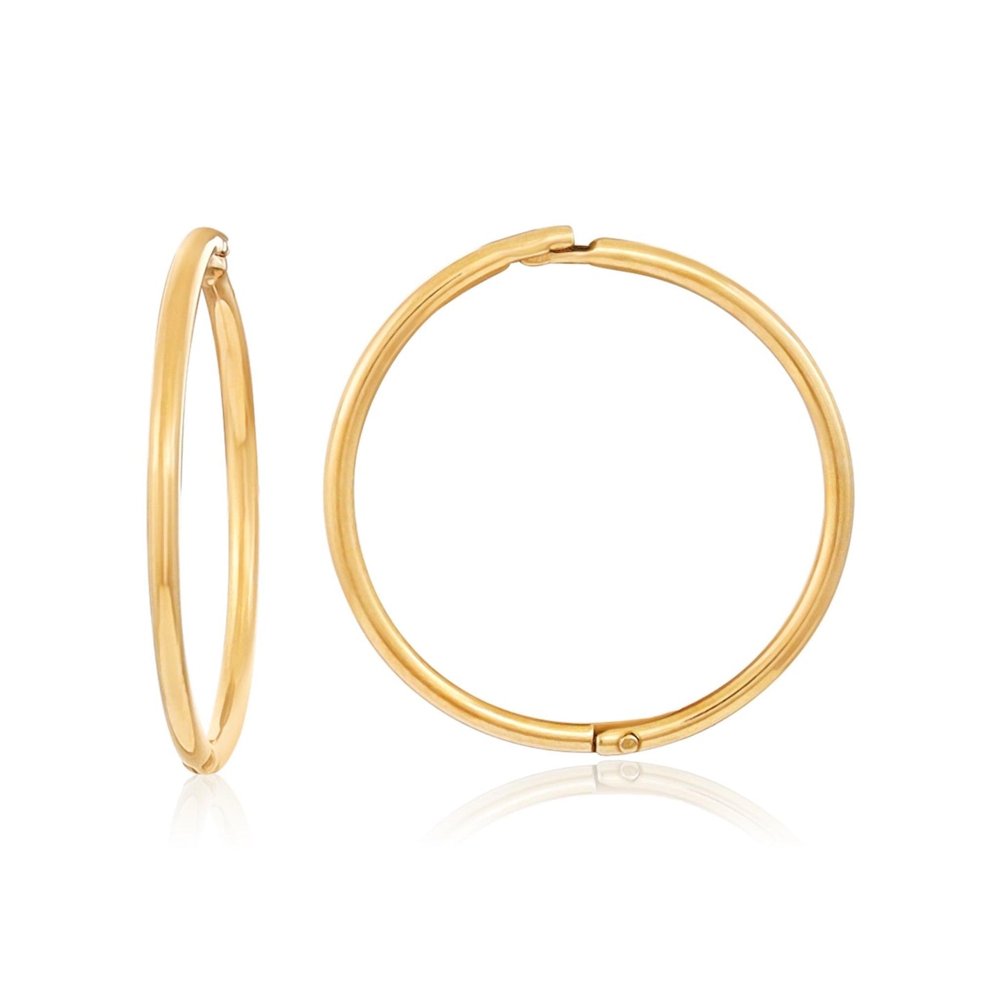 9ct Yellow Gold 12mm Plain Hinged Sleepers