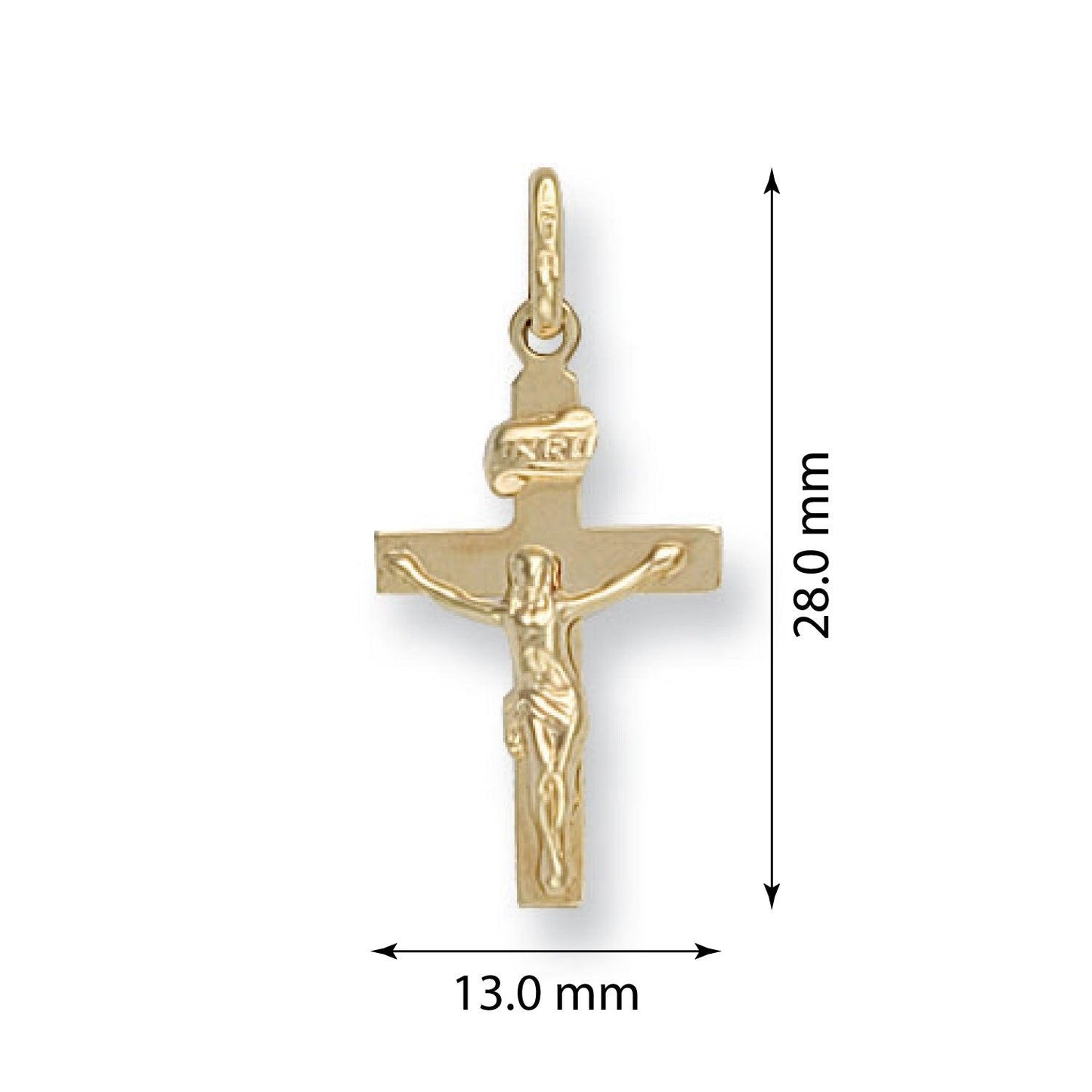 Yellow Gold Crucifix - 13.2mm