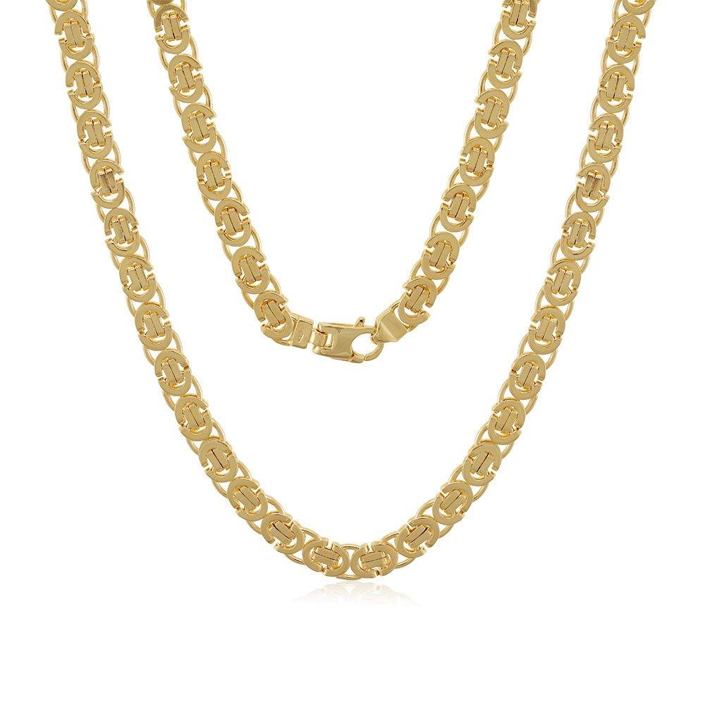 Yellow Gold 5.8mm Flat Byzantine Chain