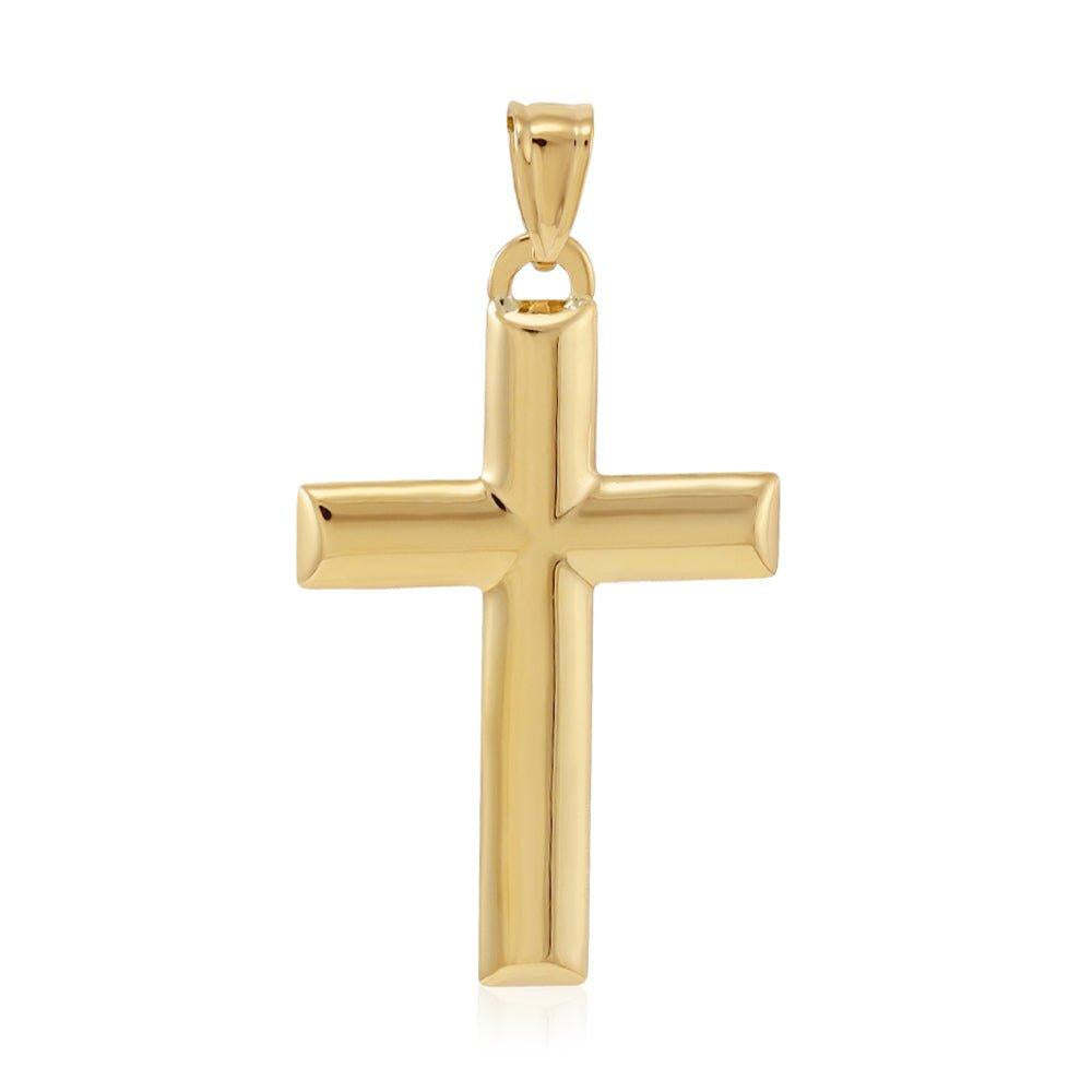Yellow Gold Hollow Tubed Cross