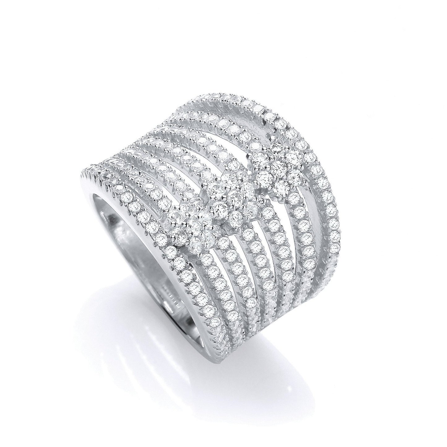 Micro Pave' Seven Row Cubic Zirconias Ring