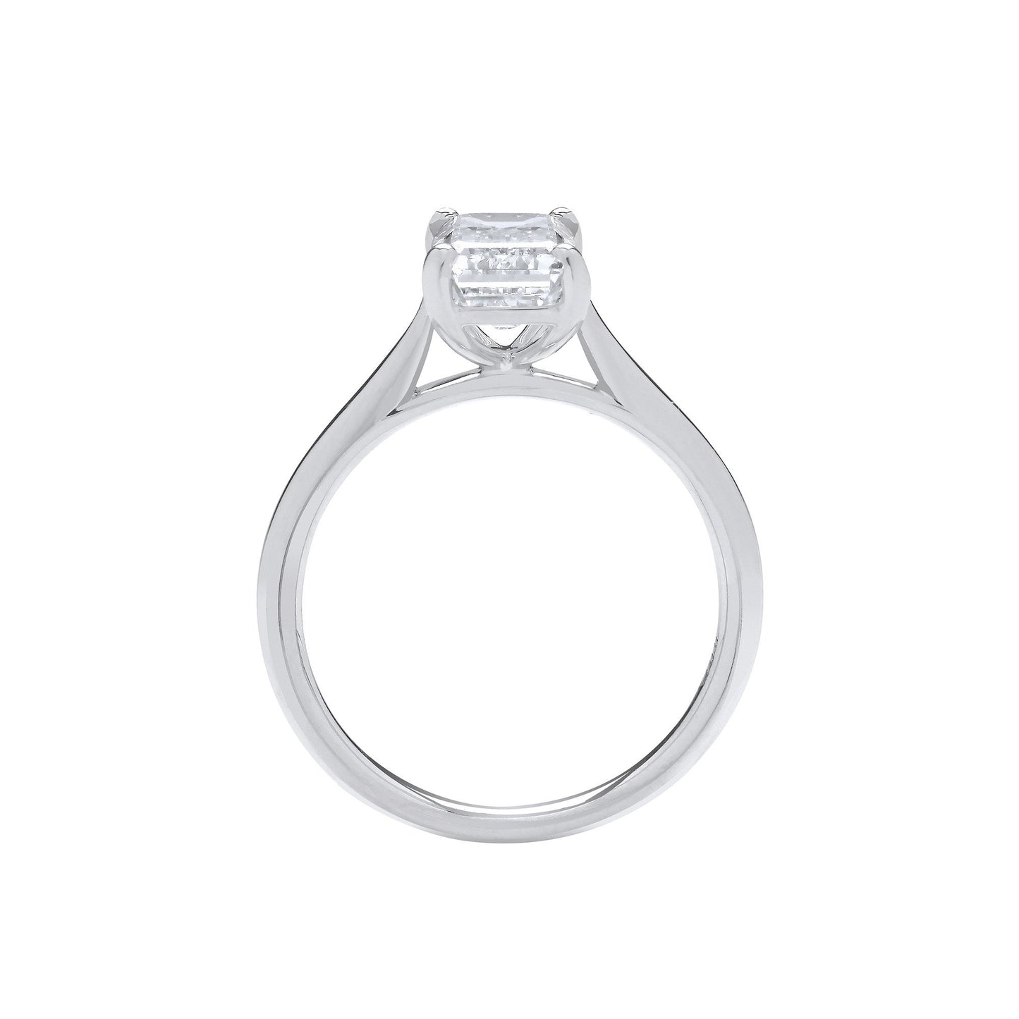 18ct White Gold 2.00ctw Emerald Cut Lab Grown Diamond Ring IGI Certified