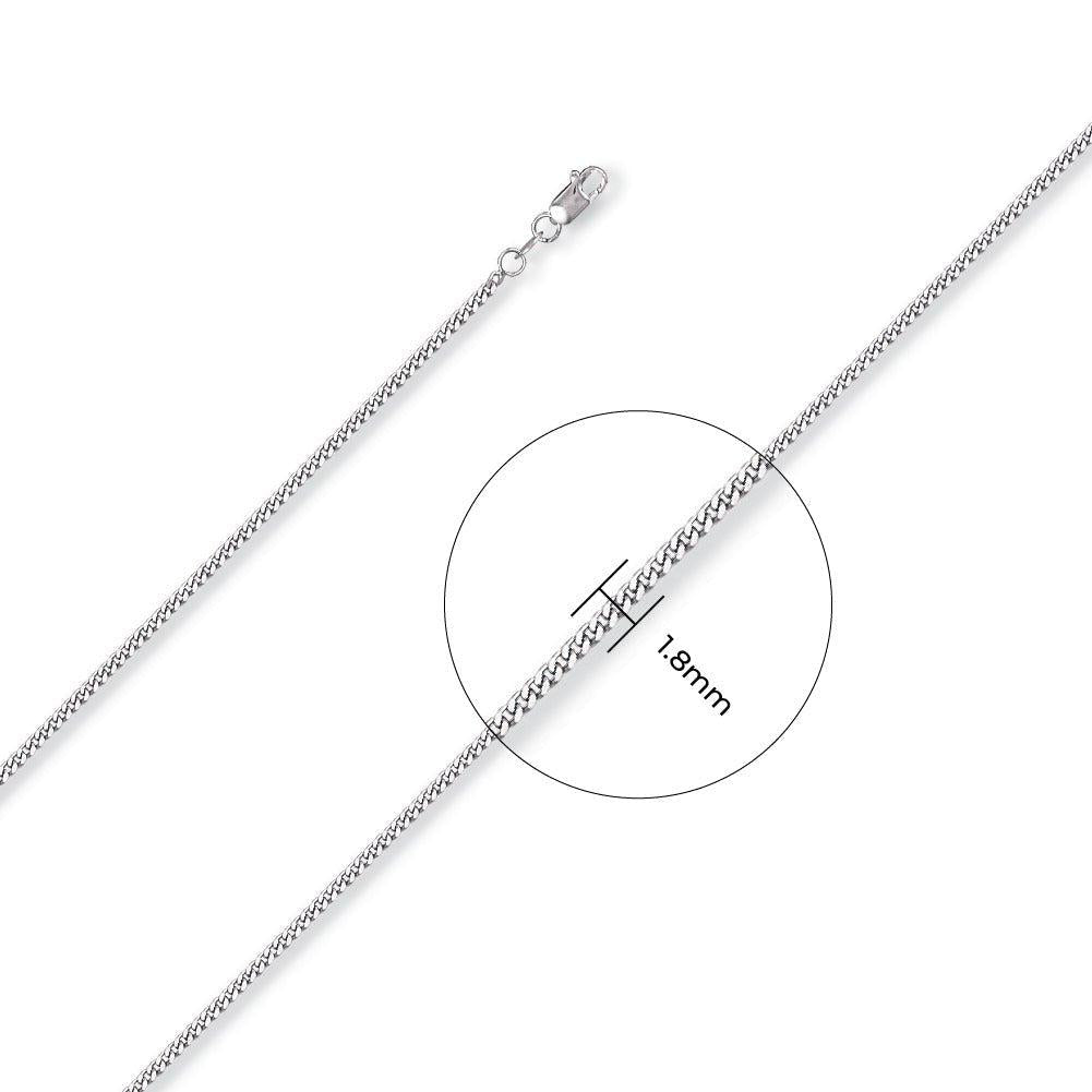 18ct White Gold 1.8mm Curb Chain