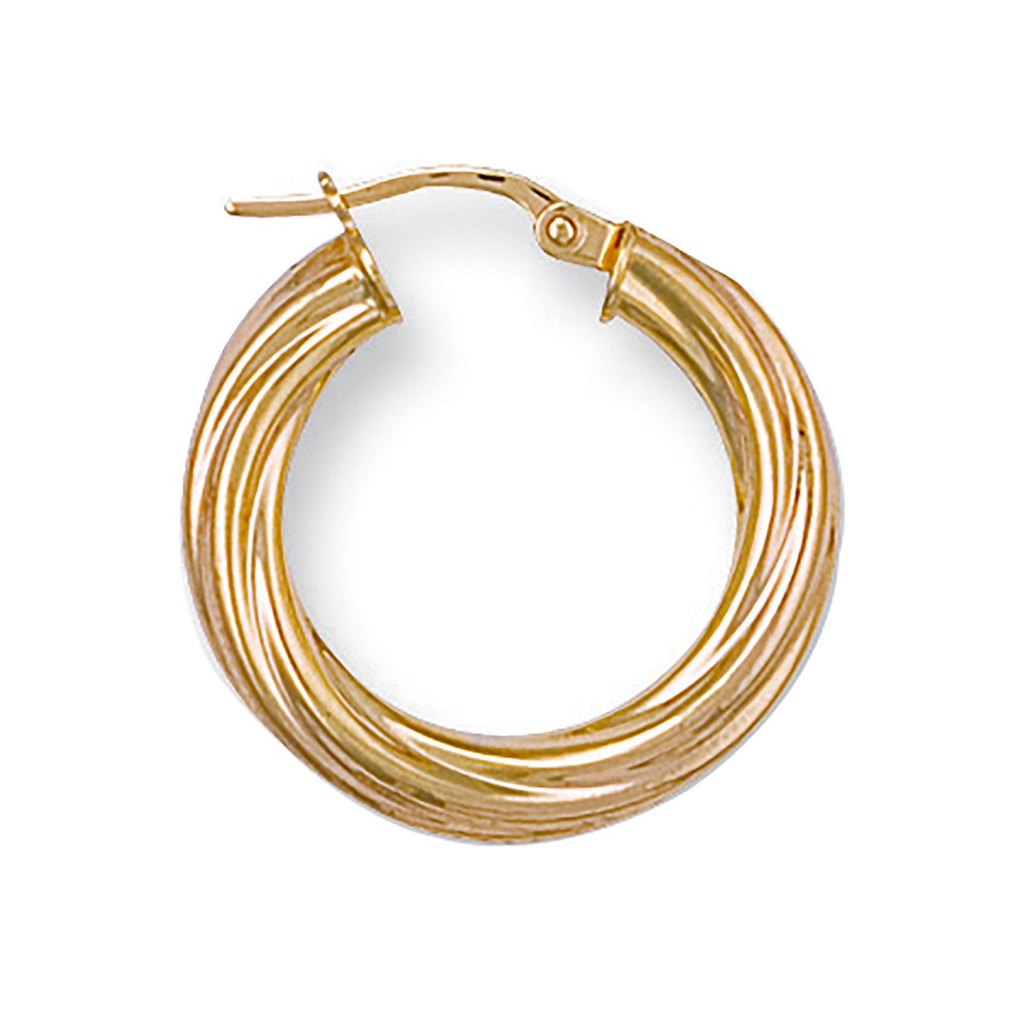 Yellow Gold 23mm Twisted Hoop Earrings - 1.7g