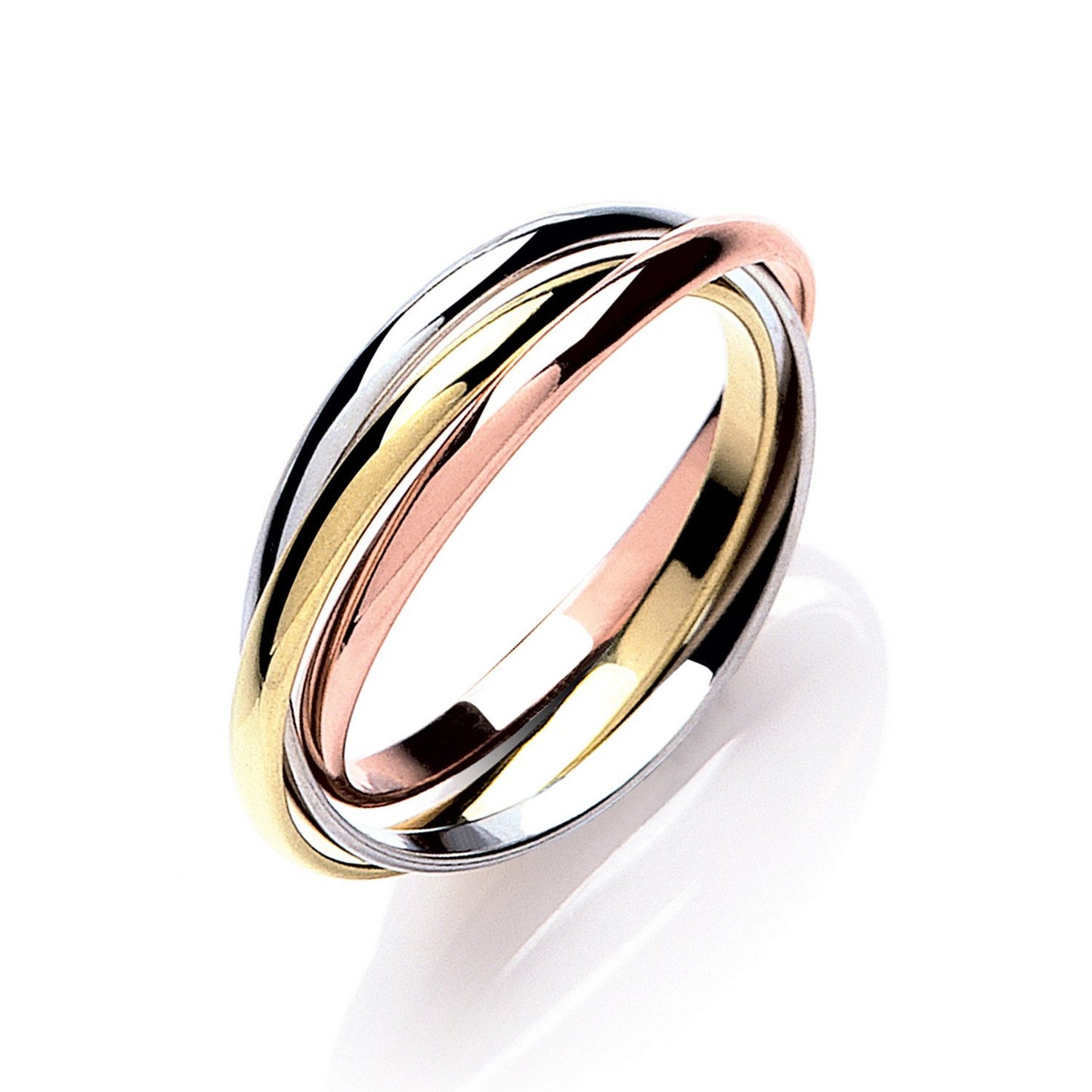 Yellow, White & Rose Gold 2mm Russian Wedding Band