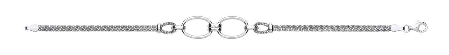 Silver Oval Circles Bracelet