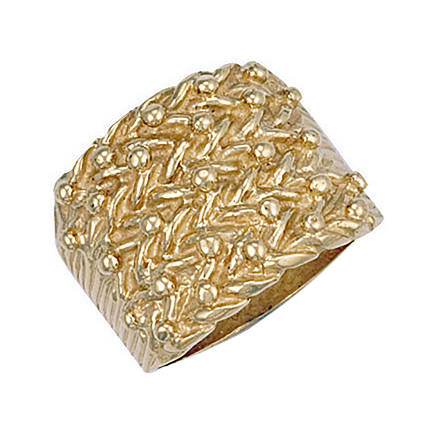 Yellow Gold Woven Back 5 Row Keeper Ring (HNN-23D1D7)