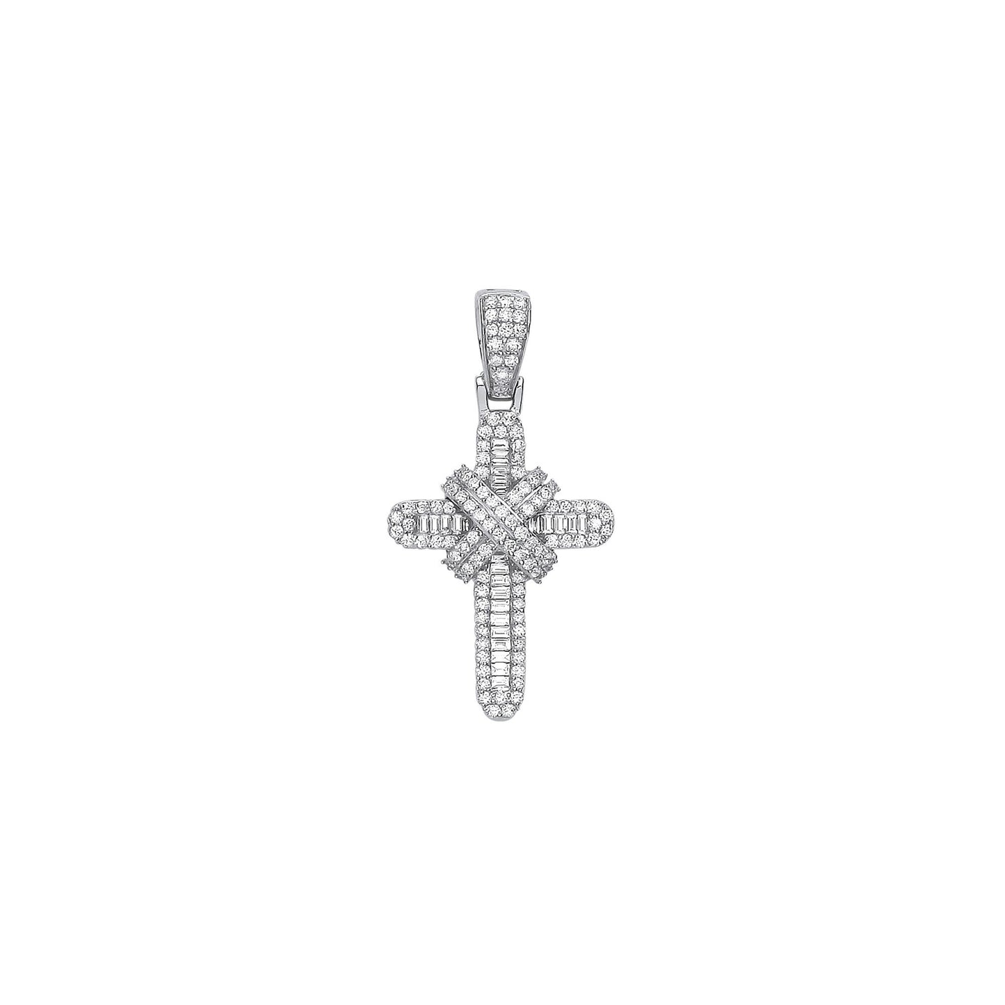 9ct White Gold 0.44ct Diamond Cross