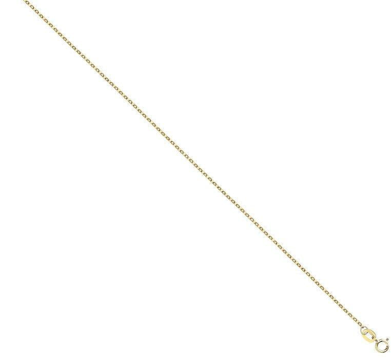 Yellow Gold 0.9mm Diamond Cut Trace Chain