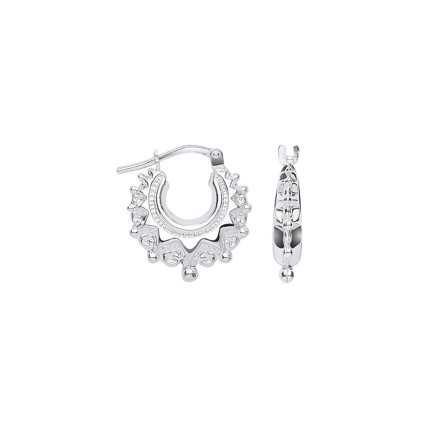 Silver 15.5mm Fancy Creoles