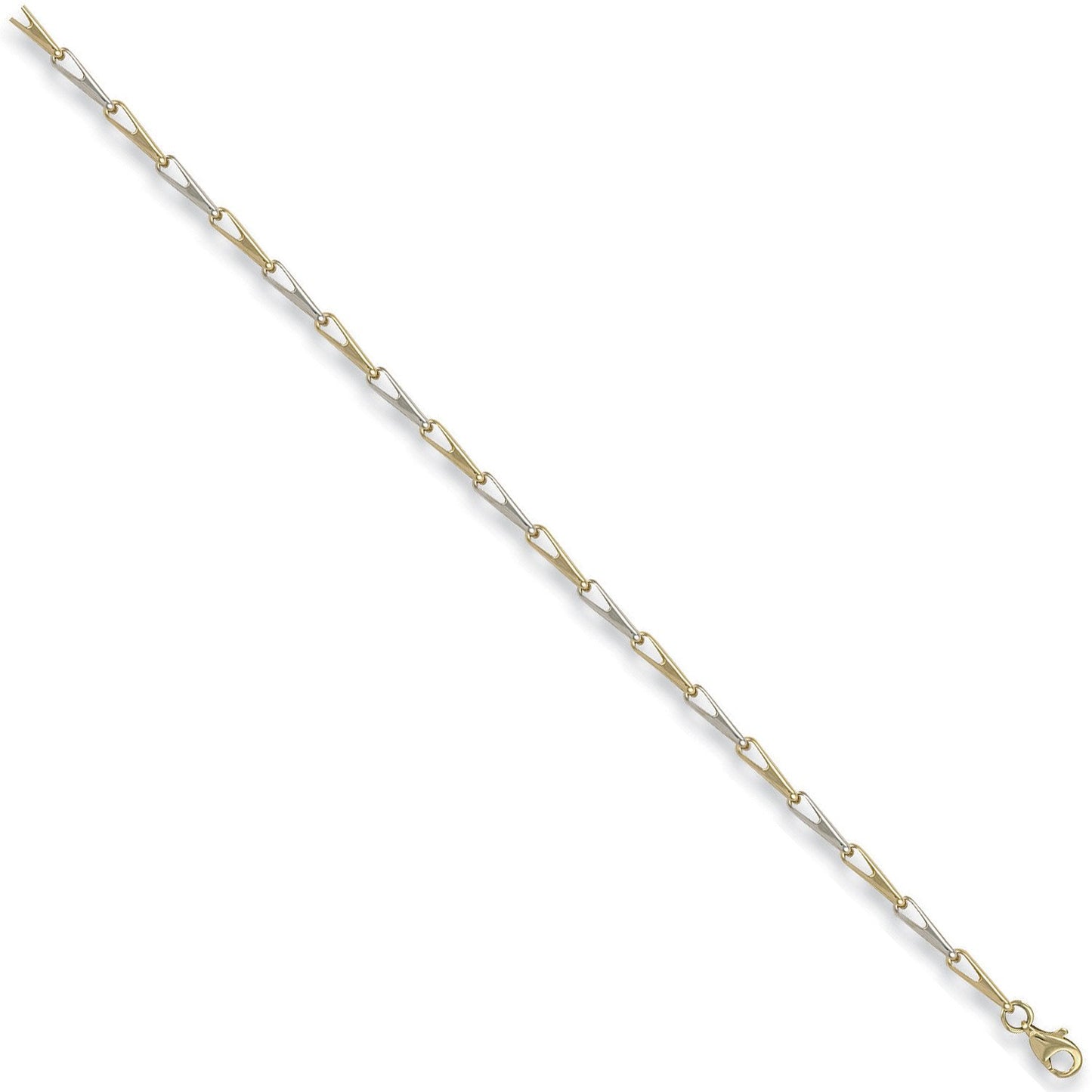 White & Yellow Gold Fancy Bracelet - 2.8g