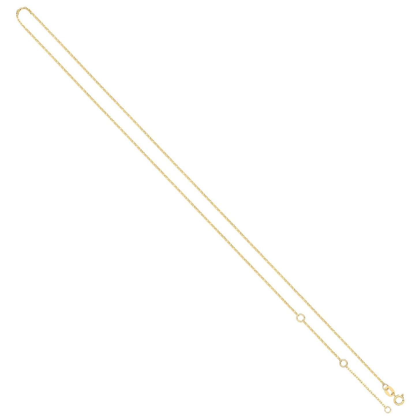 18ct Yellow Gold 0.9mm Diamond Cut Belcher Chain