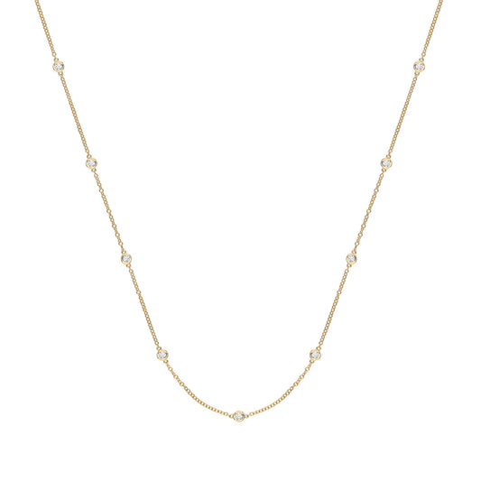 9ct Yellow Gold 0.50ct Rubover Diamond Chain (18in/45cm)