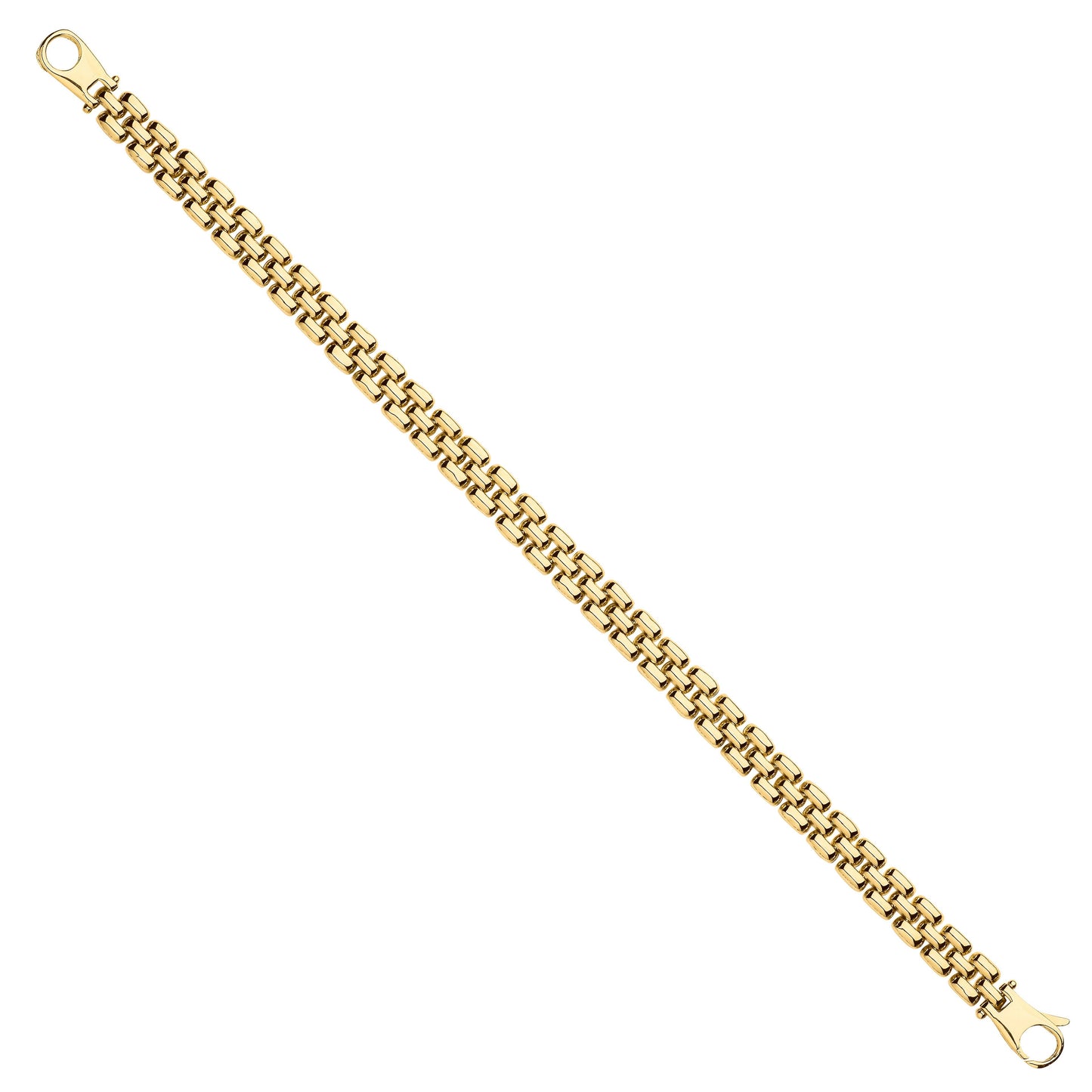 Yellow Gold 6.4mm Panther Link Ladies Bracelet