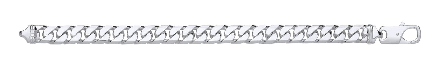 Silver 10.5mm Curb Gents 8" Bracelet