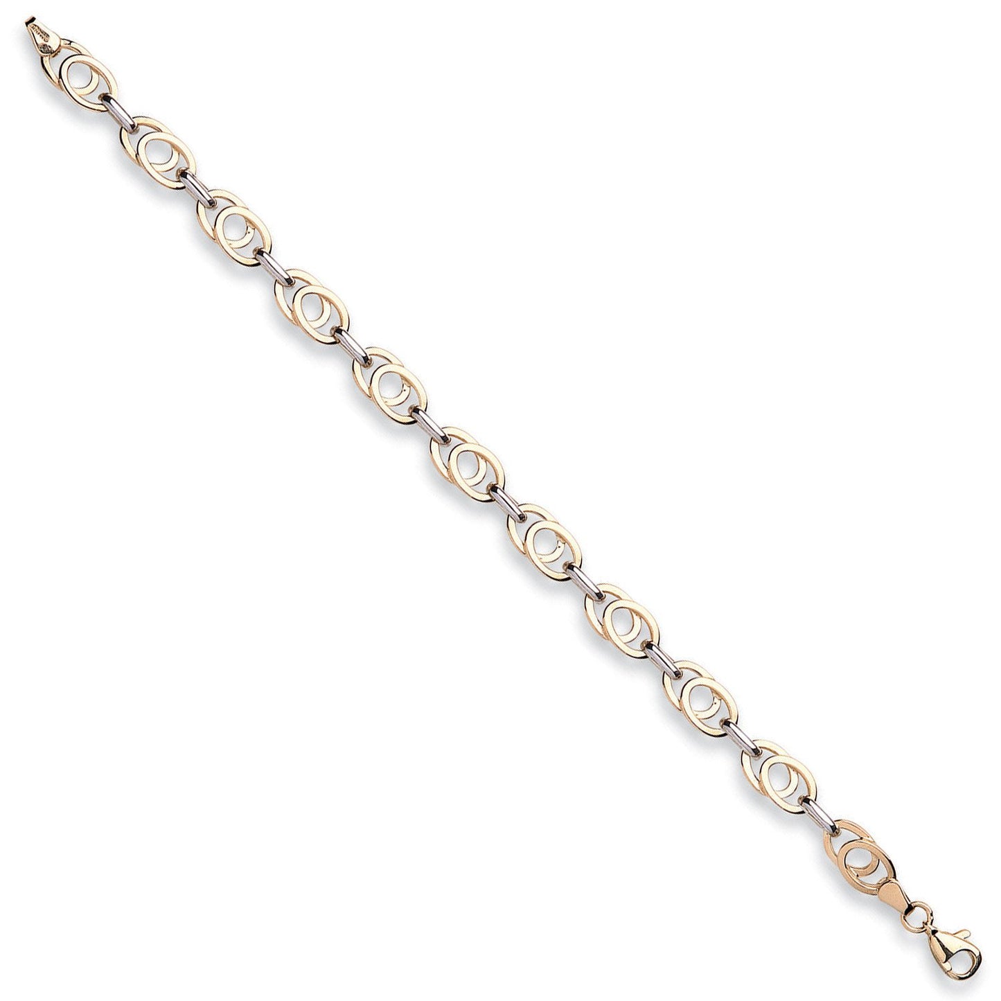 White & Yellow Gold Fancy Bracelet - 4.4g