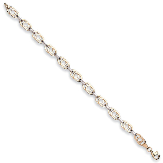 White & Yellow Gold Fancy Bracelet - 4.4g