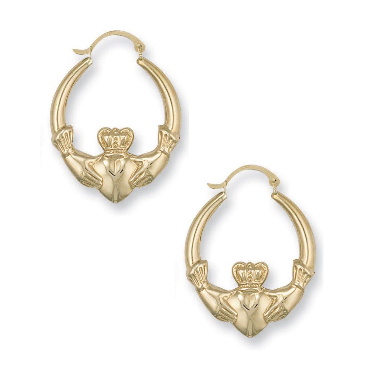 Yellow Gold Claddagh Creoles - 1.9g