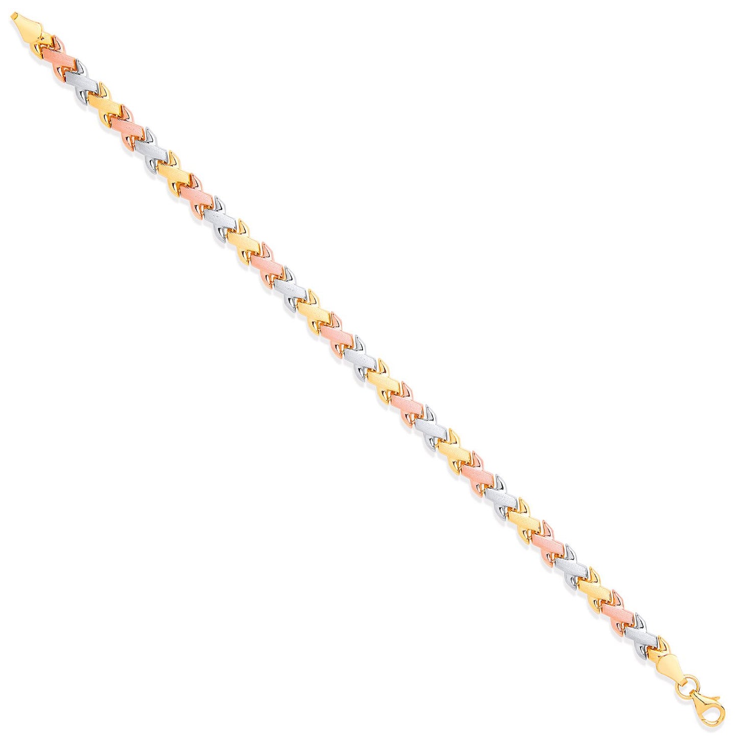 White, Rose & Yellow Gold Kisses Ladies Bracelet