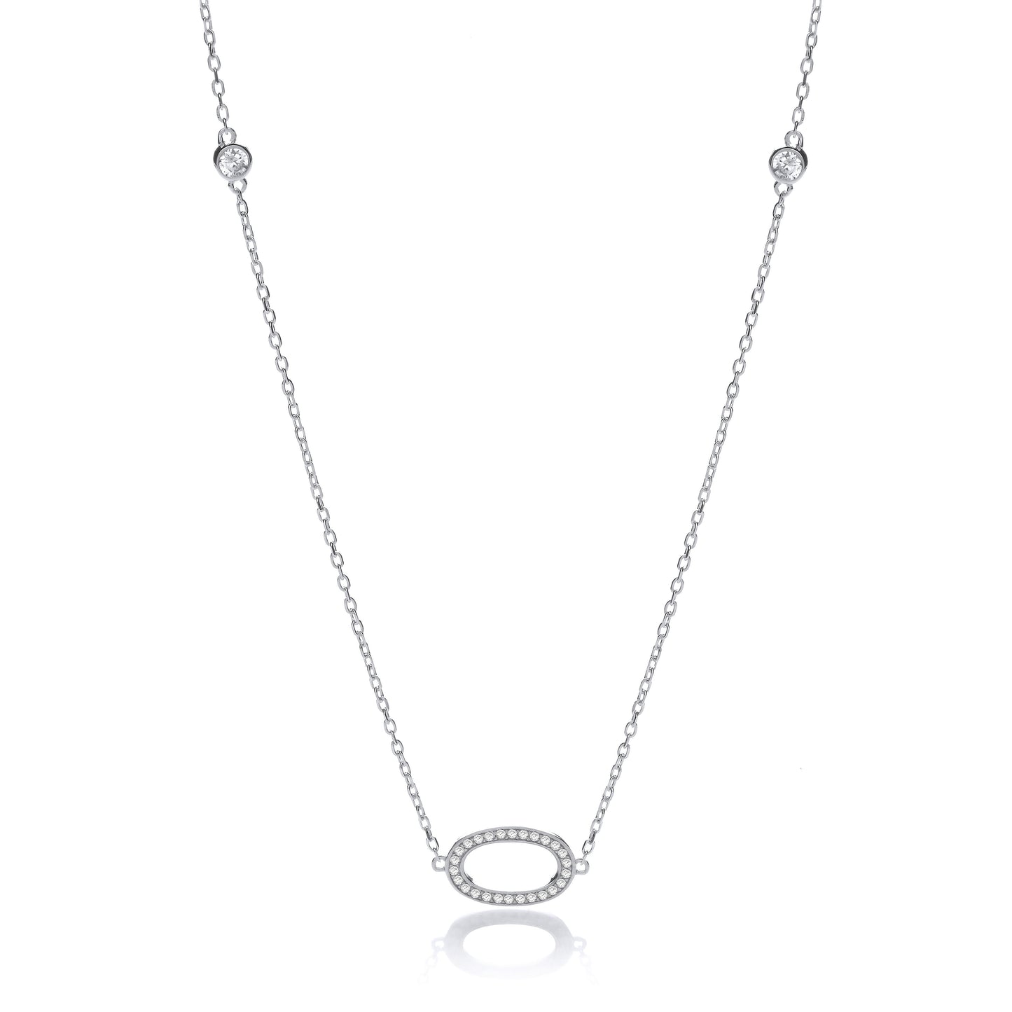 Silver Diamond by the Yard Cubic Zirconia Style 36" Necklace