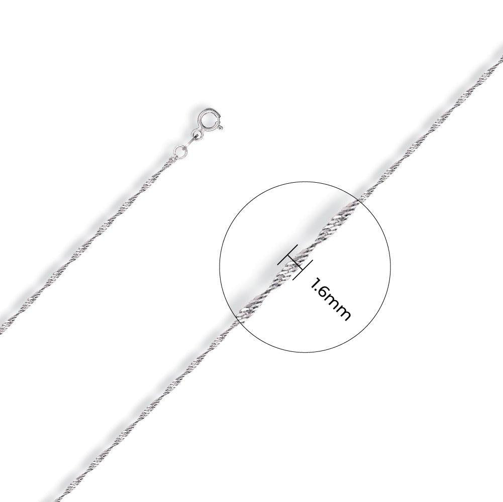 White Gold 1.6mm Singapore Chain