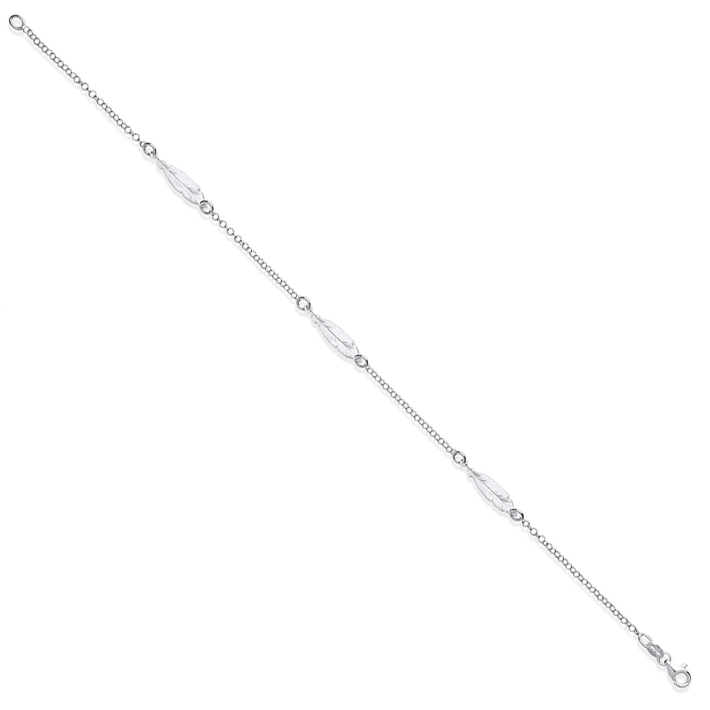 Silver Feather Anklet