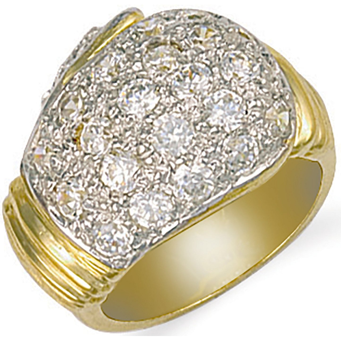 Yellow Gold Cubic Zirconia Boxing Glove Ring (HNN-A711E3)