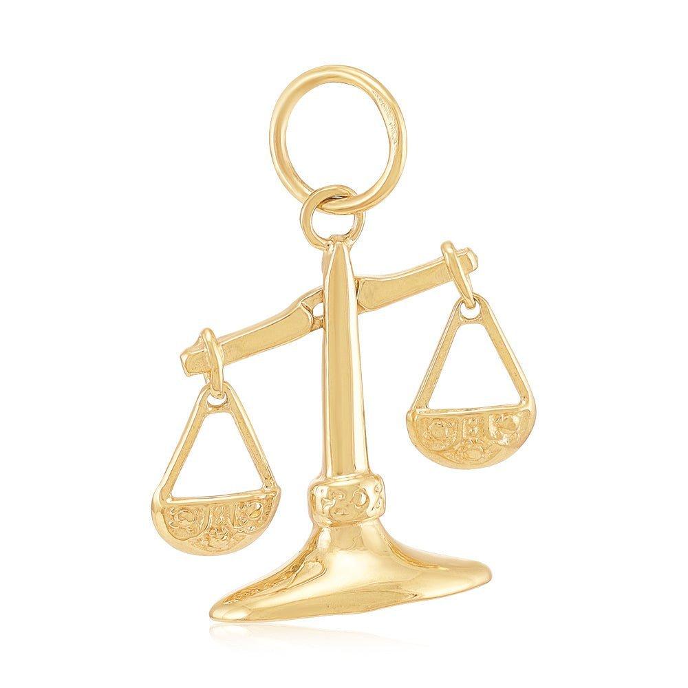 Yellow Gold Libra Zodiac Pendant