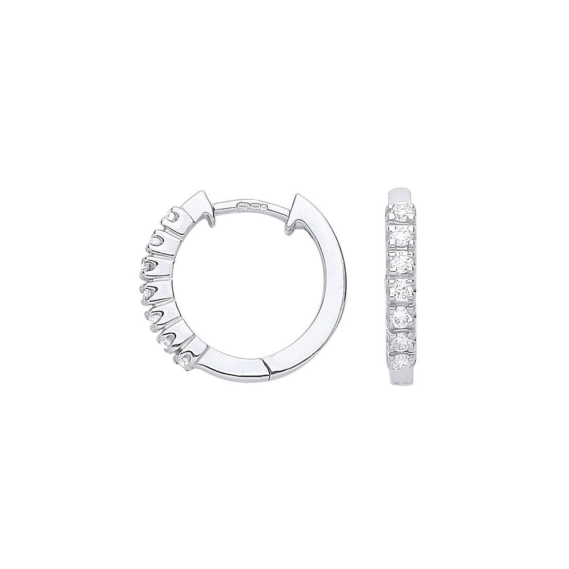 9ct White Gold 0.25ct Diamond Earrings - 2.1mm