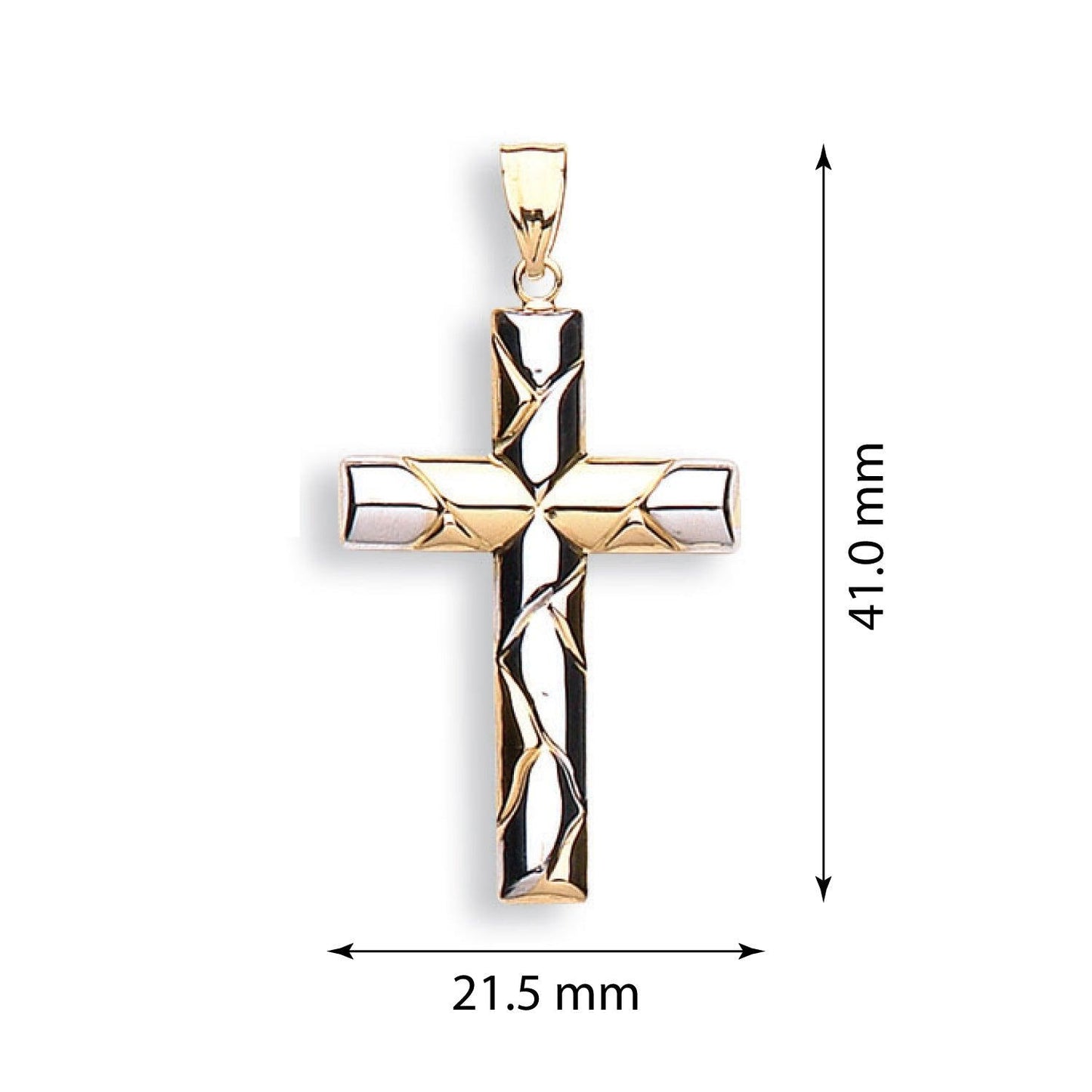 White & Yellow Gold Cross