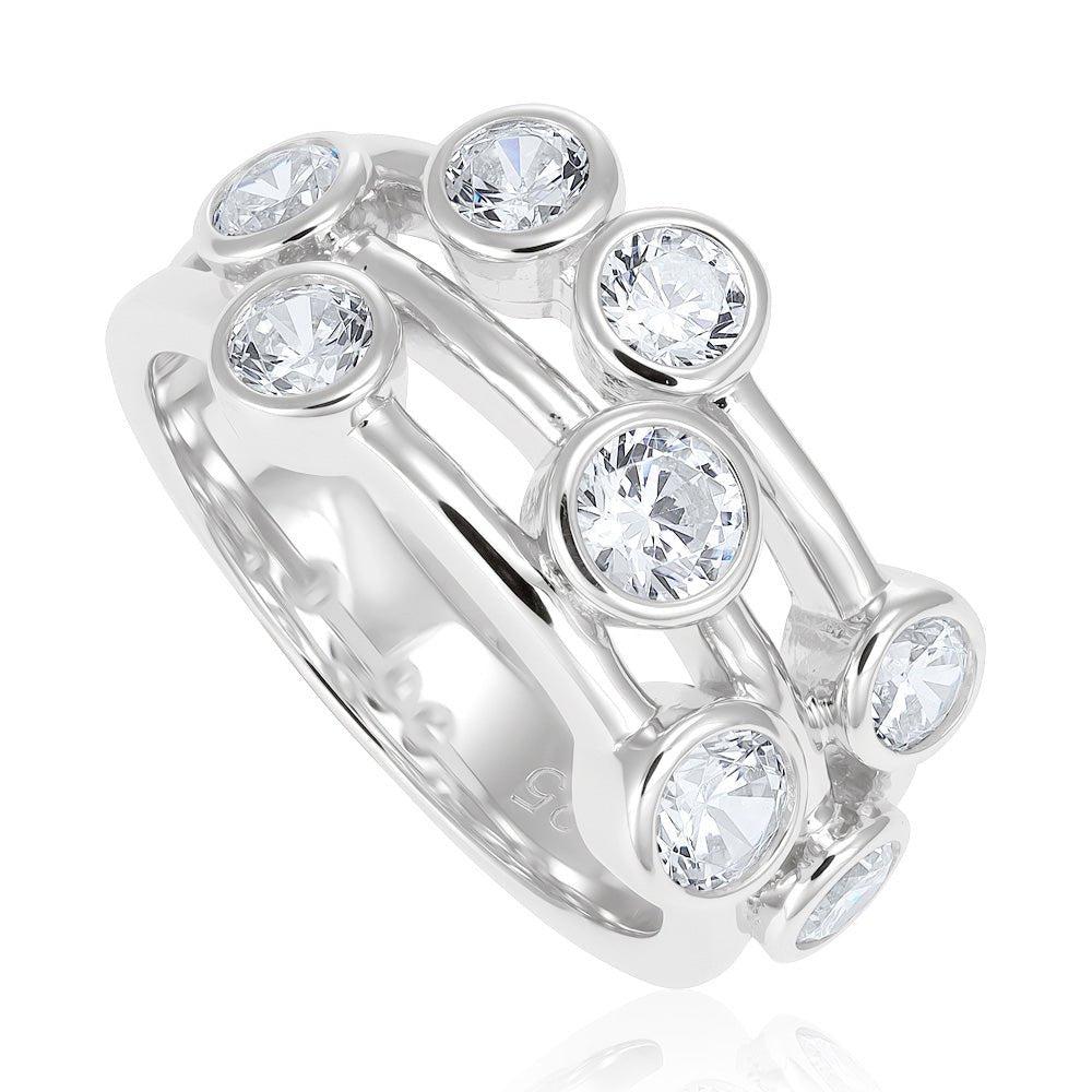 Timeless Style Rubover Set Cubic Zirconias Ring