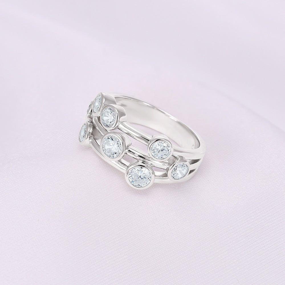 Timeless Style Rubover Set Cubic Zirconias Ring