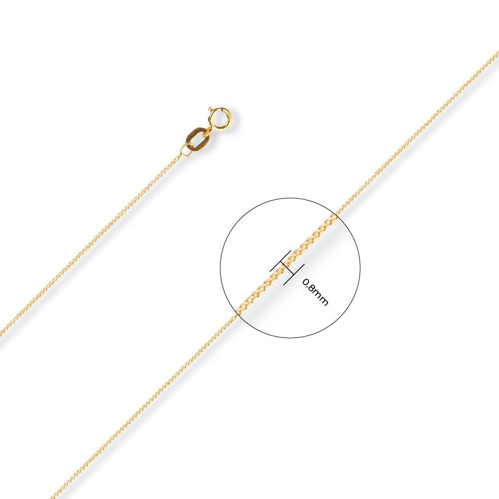 Yellow Gold 0.8mm Traditional Classic Curb Chain