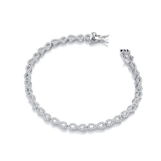 Infinity Tennis Silver Cubic Zirconia Bracelet