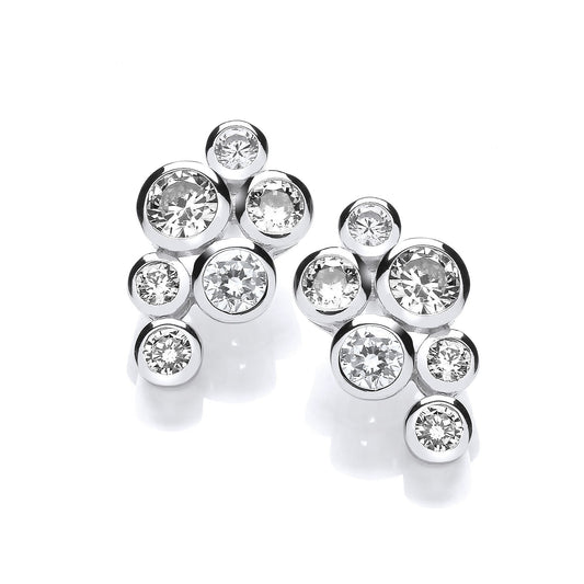 Timeless Style Rubover Set Cubic Zirconias Earrings