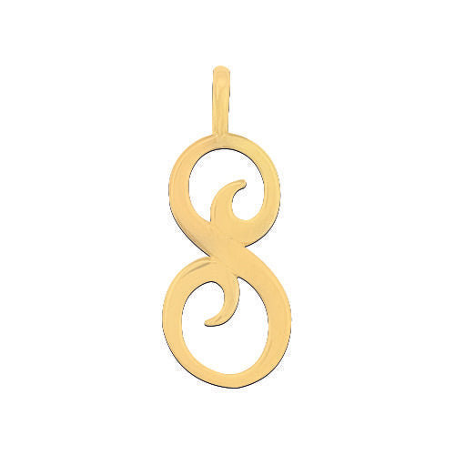 Yellow Gold Script Initial Pendant