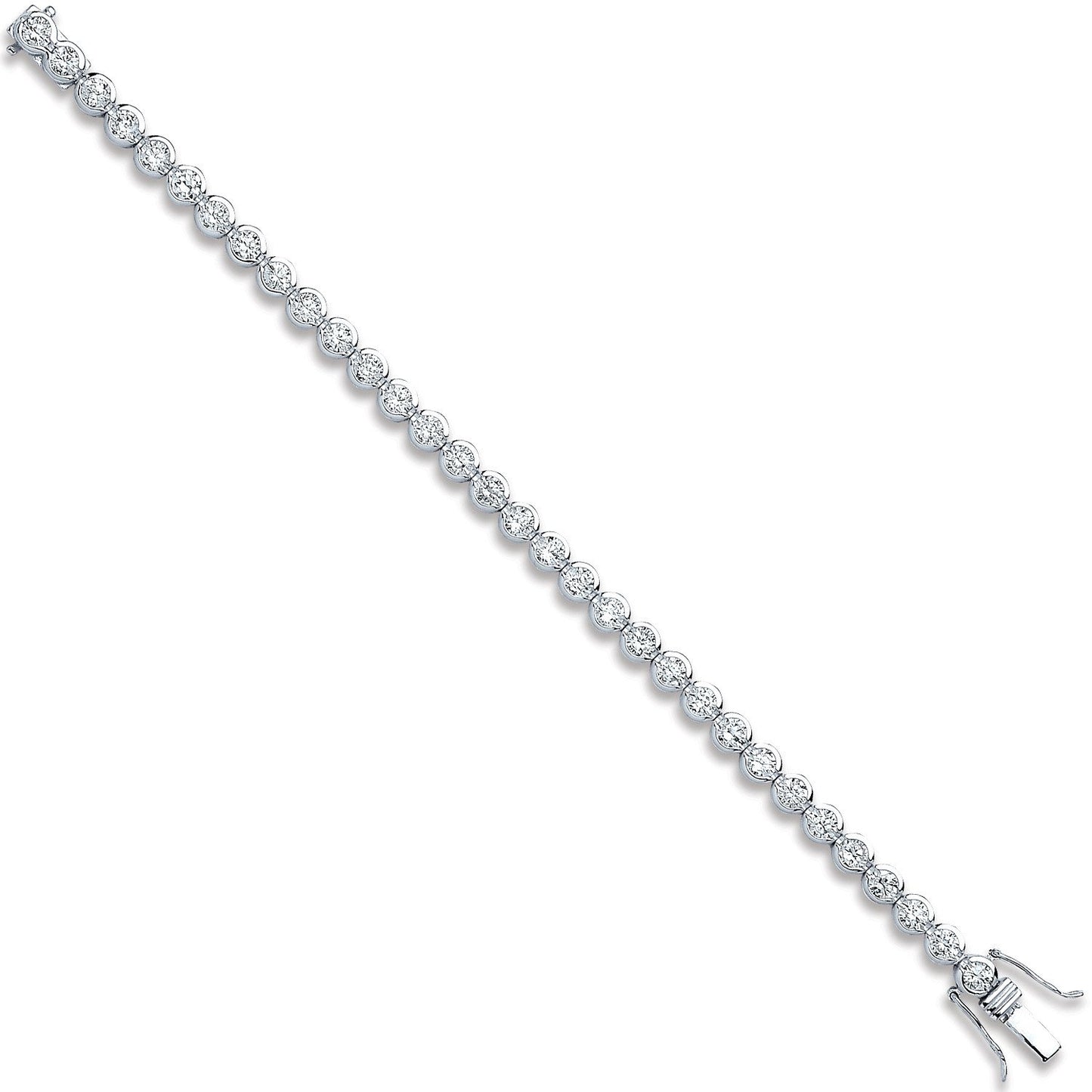 Silver 5.3mm Rubover Cubic Zirconia Tennis Bracelet