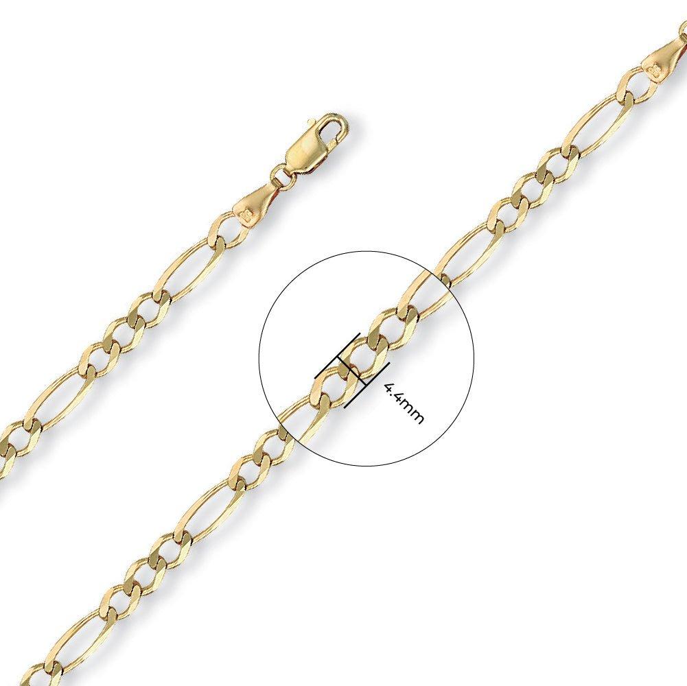 Yellow Gold 4.4mm Economy Figaro Chain