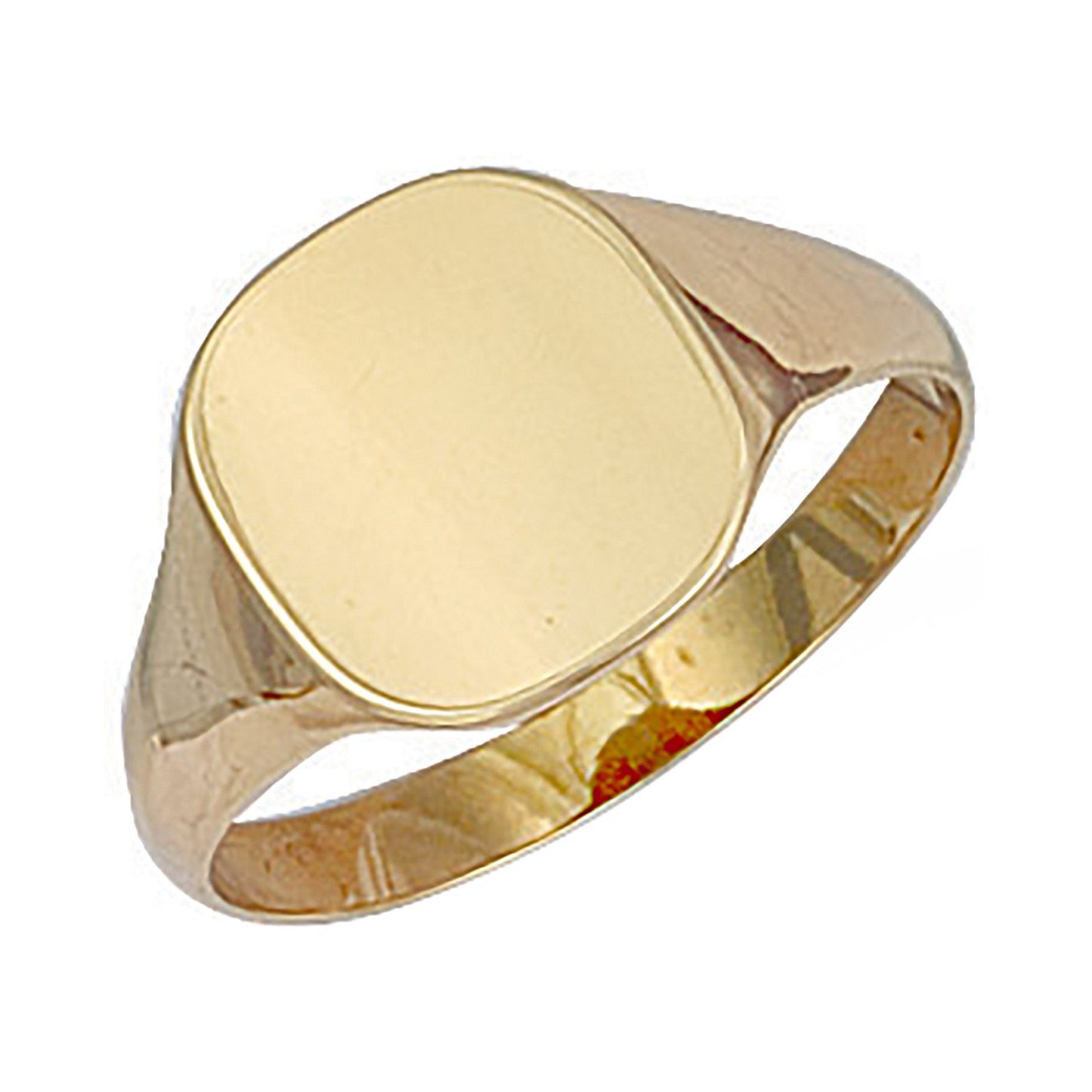 Yellow Gold Cushion Plain Signet Ring (HNN-9499C0)