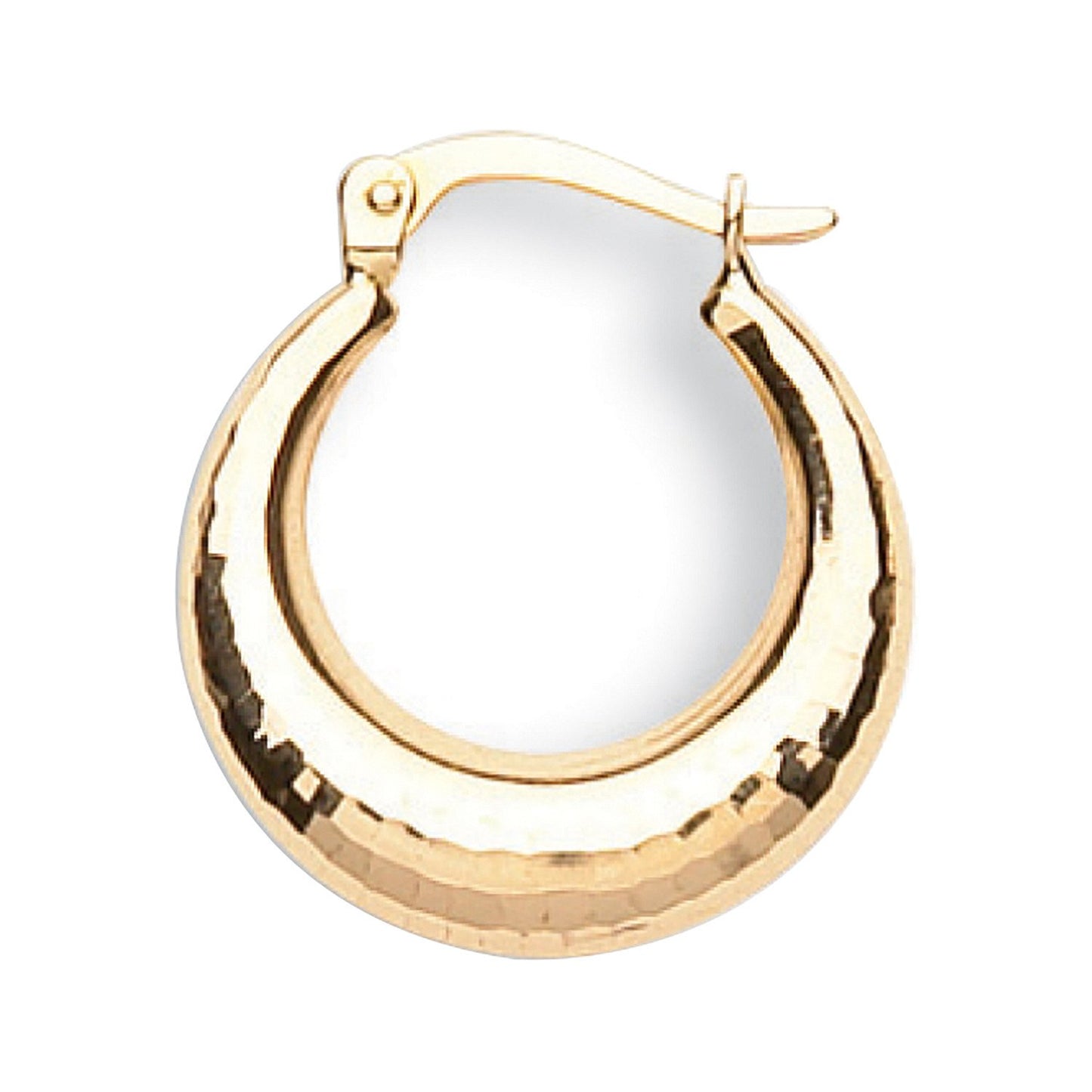 Yellow Gold 19mm Diamond Cut Hoop Earrings