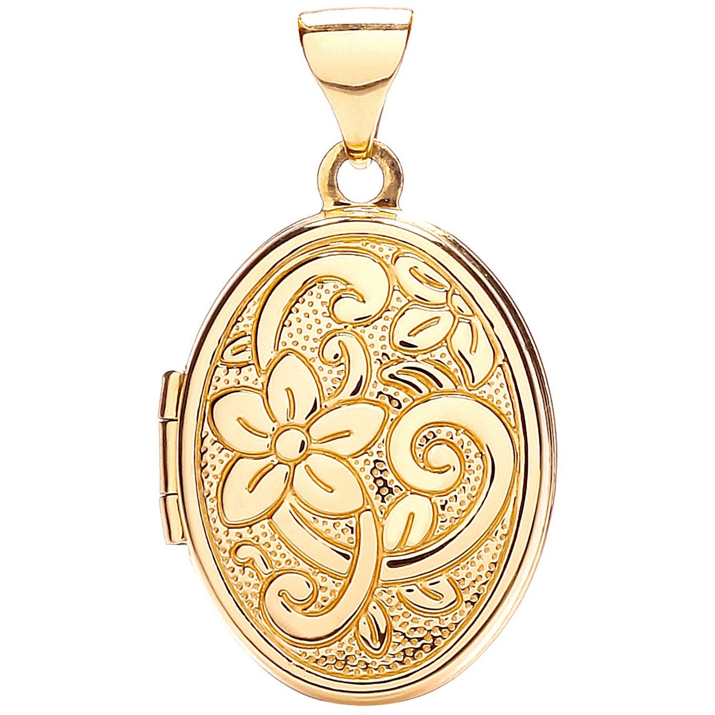 Yellow Gold Oval Shaped Locket (HNN-759E1D)