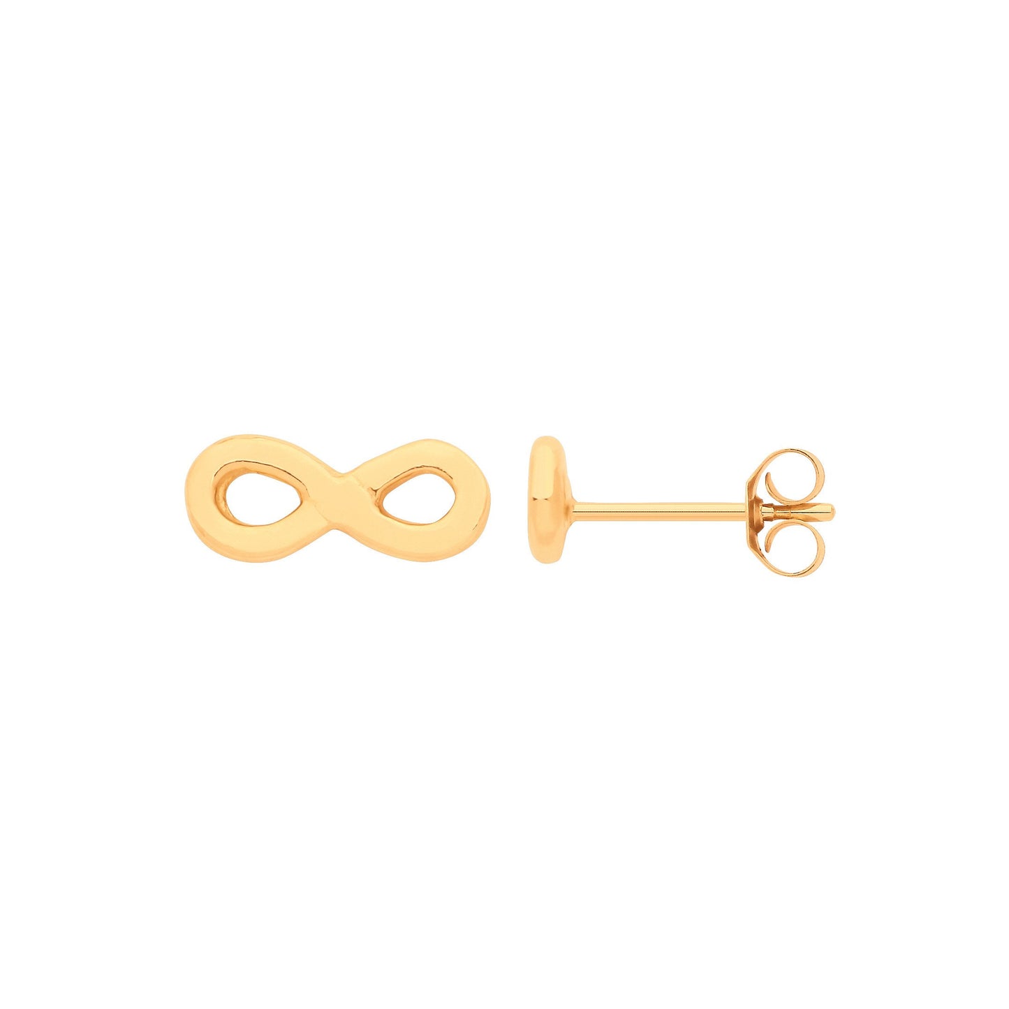 9ct Yellow Gold Infinity Studs