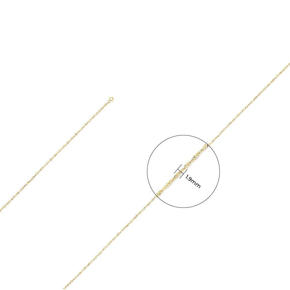 Yellow Gold 1.9mm Hollow Singapore Chain