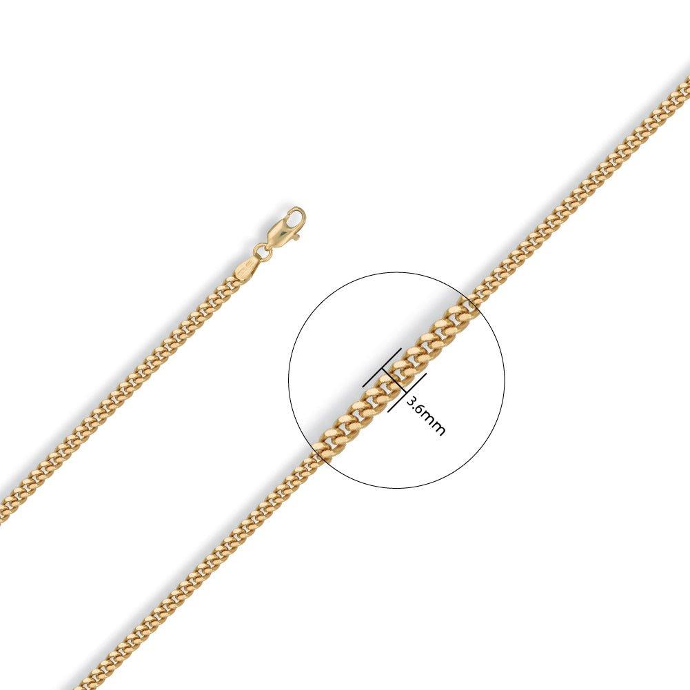 Yellow Gold 3.6mm Traditional Classic Curb Chain