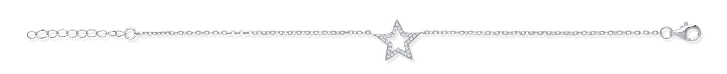 Silver Pave Cubic Zirconia Star Necklace/Bracelet