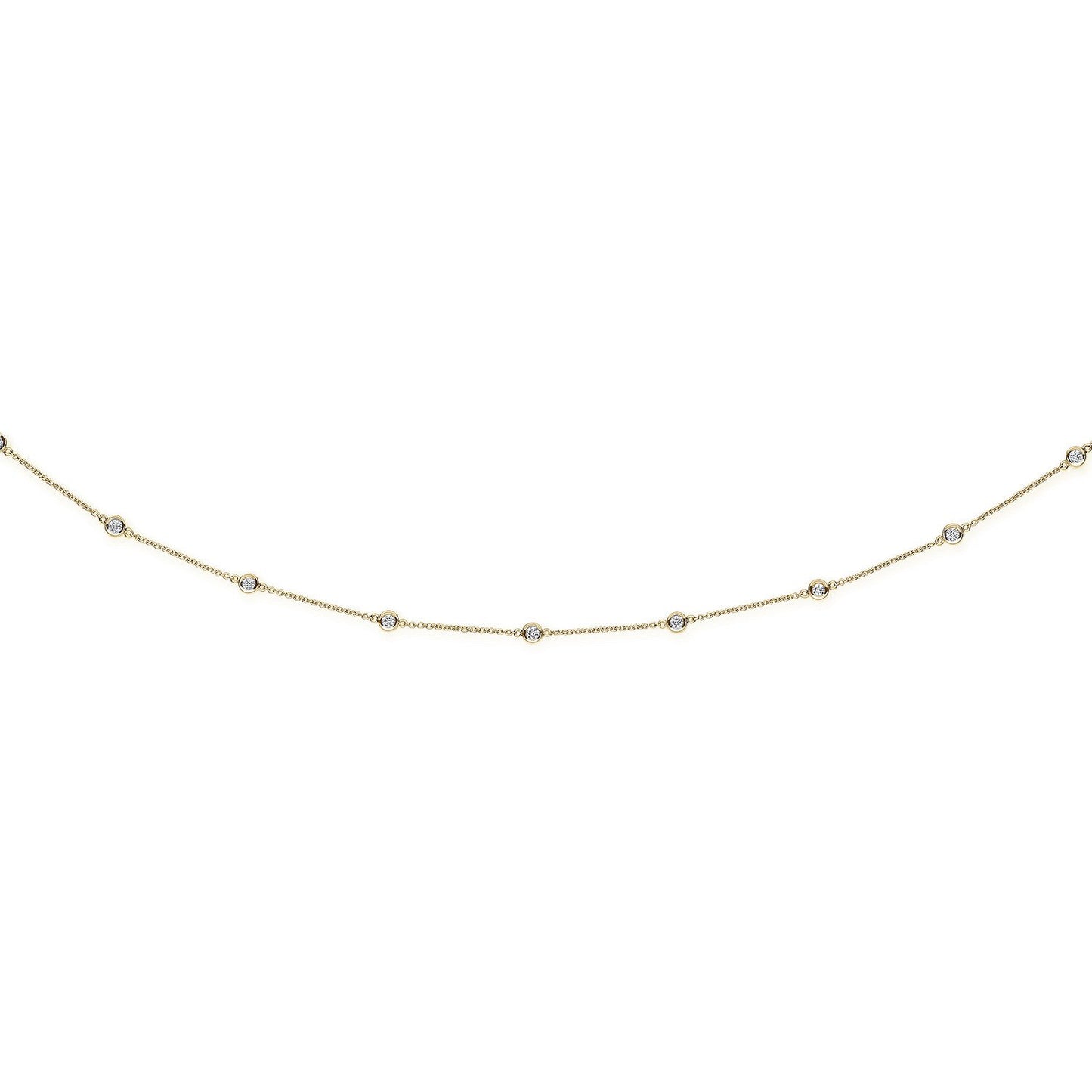 18ct Yellow Gold 2.04ct Diamond by the Yard Necklace (36in/91cm) Chain