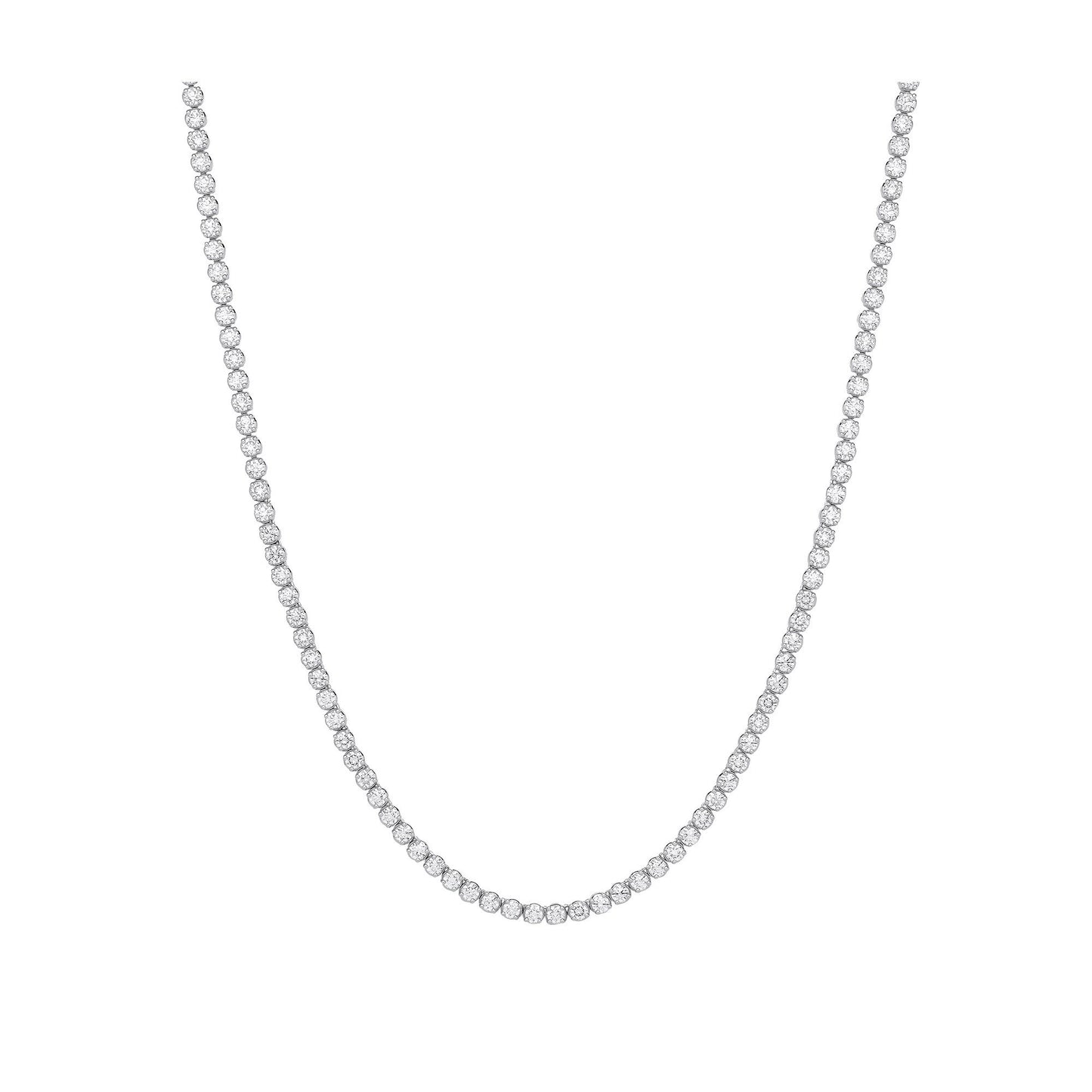 9ct White Gold 10.00ctw Lab Grown Diamond Tennis Necklace IGI Certified