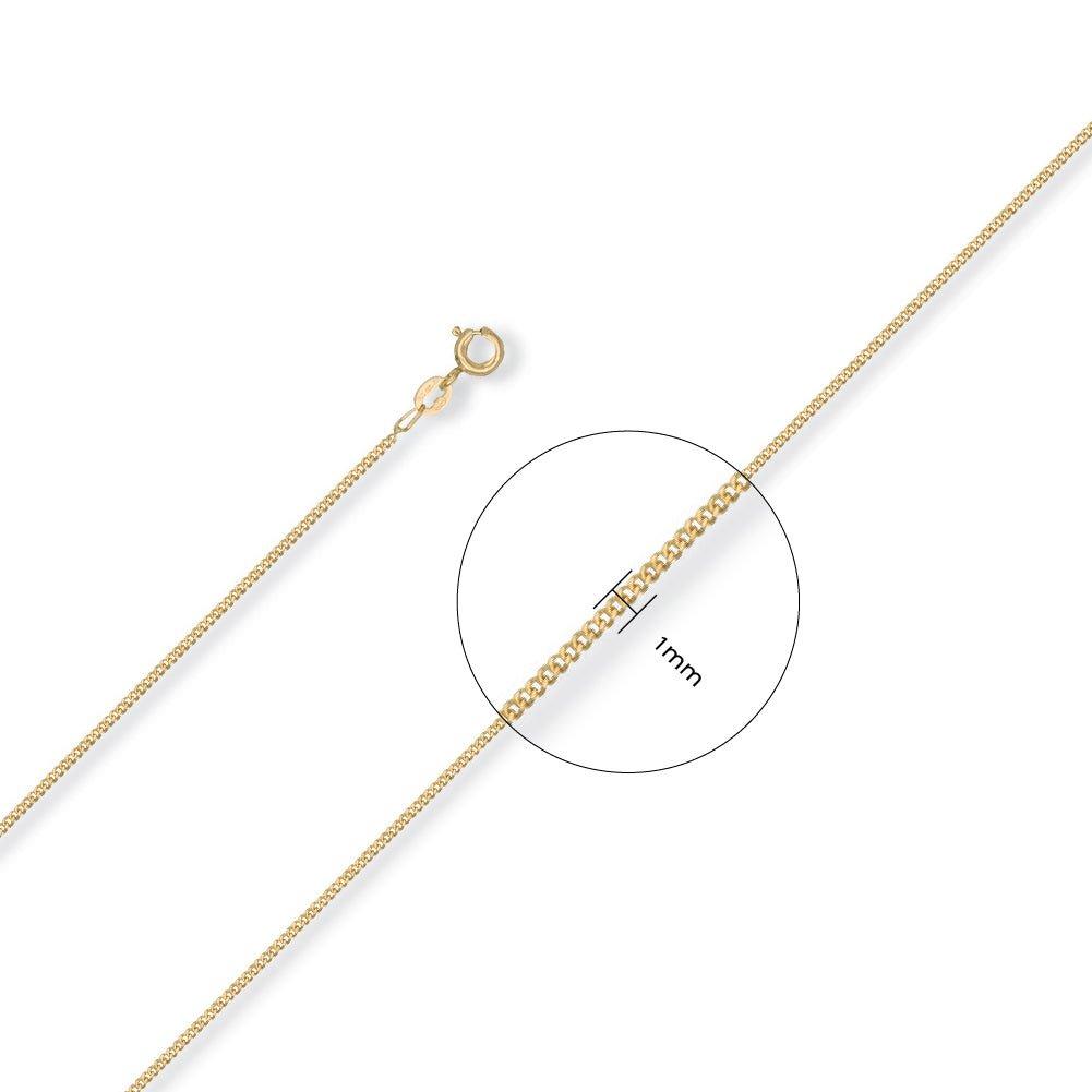 Yellow Gold 1.2mm Traditional Classic Curb Chain