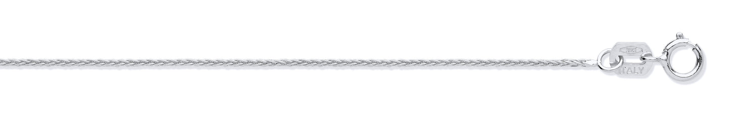 White Gold 0.8mm Spiga Chain