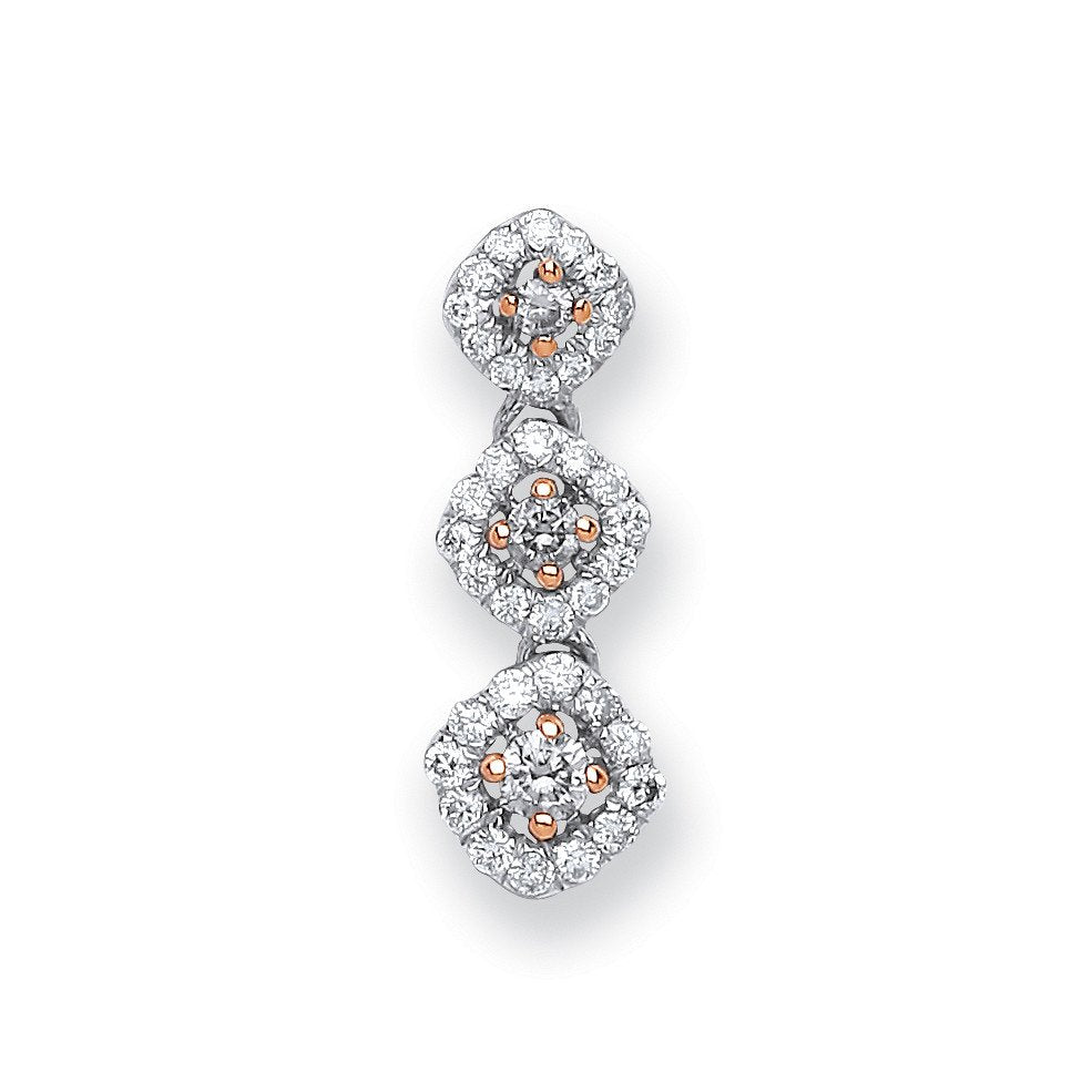 18ct White Gold 0.23ct White and Chocolate Diamond Pendant